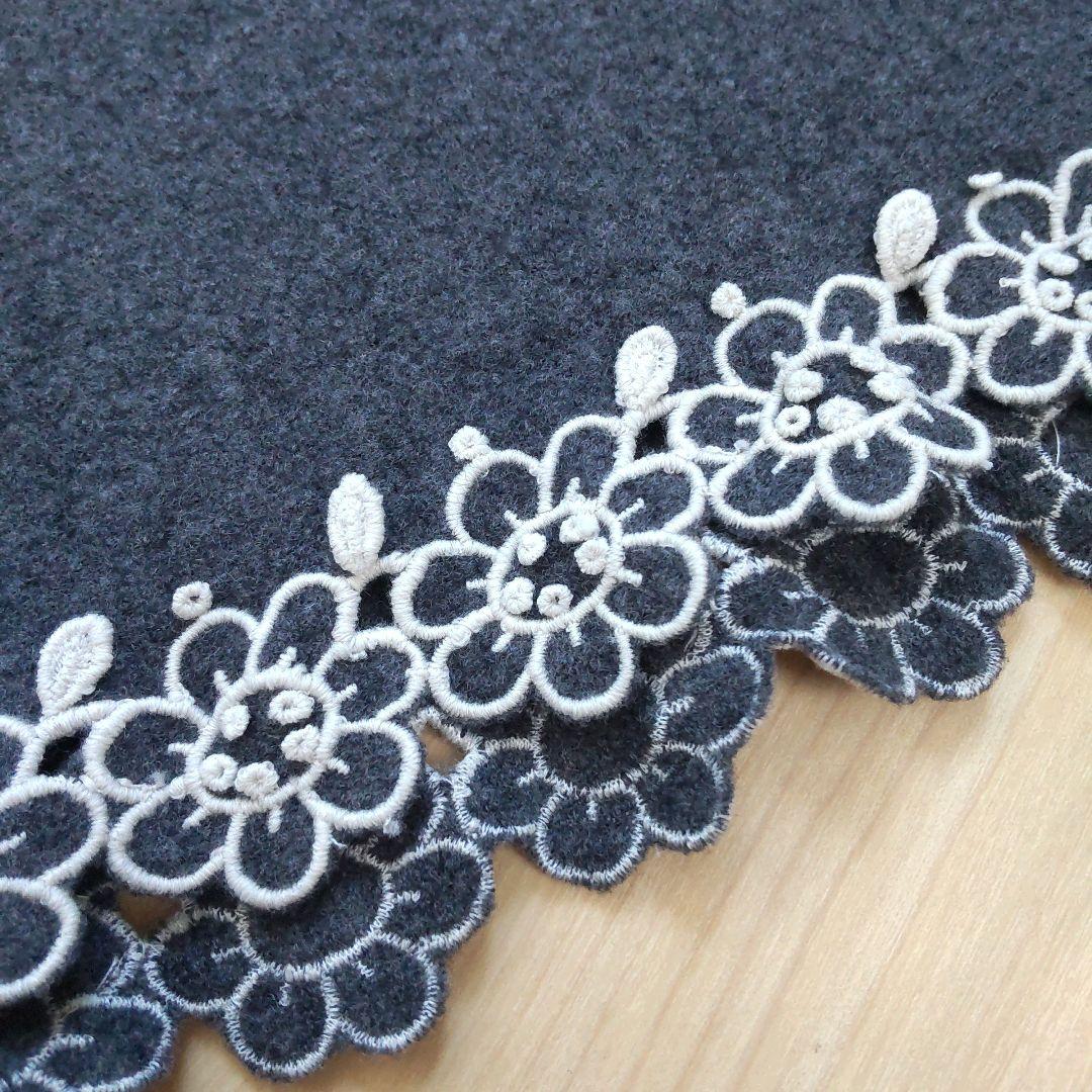 のサイズ┿ 美品 花柄刺繍 レース SoFeU-m65163636994 45R ウールワンピース のサイズ