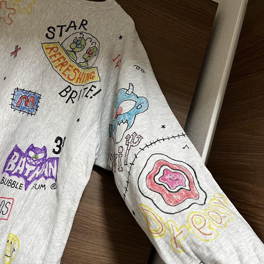 90's Champion リバースウィーブ ハンドペイント スウェット