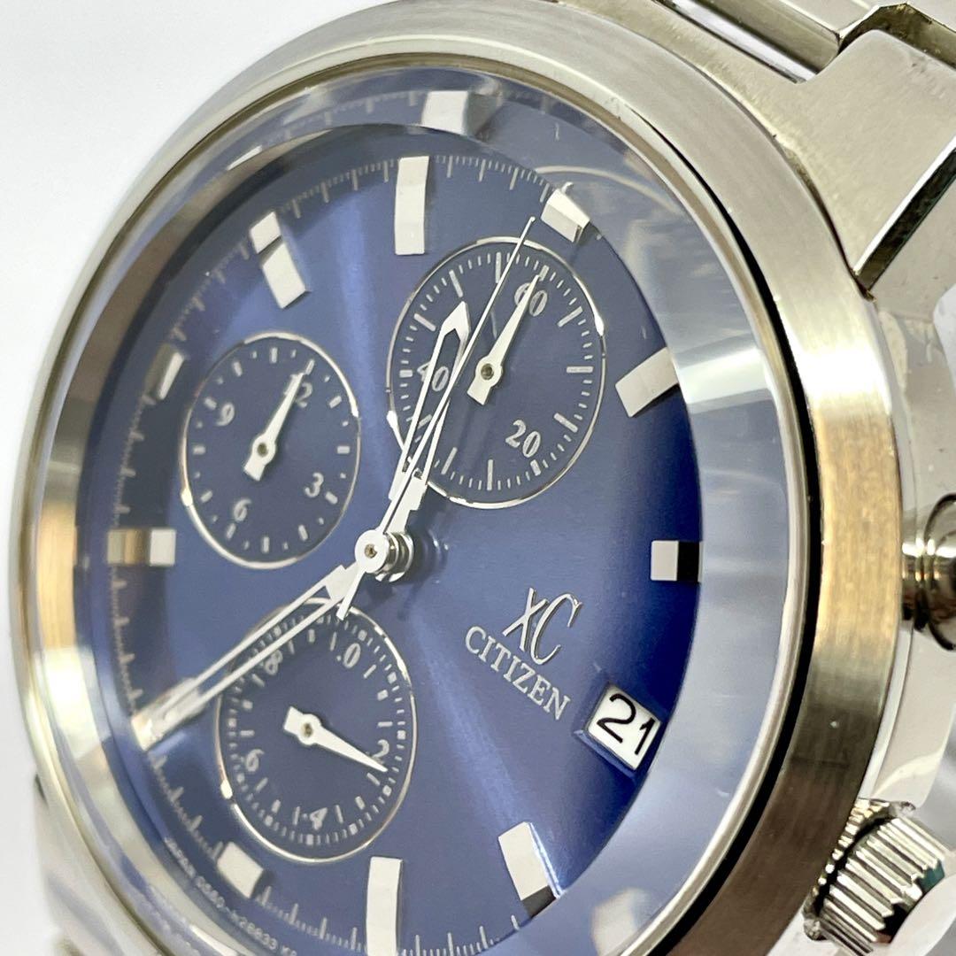 稼働品　希少カラー　CITIZEN XC クロノグラフ　腕時計　スカイブルー citizen xc シチズン クロスシー クロノグラフ ドーム型風防