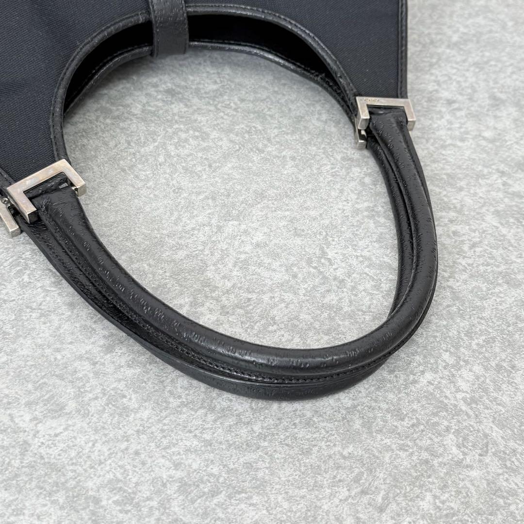 GUCCI ハンドバッグ ジャッキー シルバー金具 キャンバス ブラック
