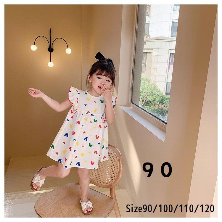 90cm ハートキッズ かわいいワンピース 韓国子供服 女の子 こども7 4
