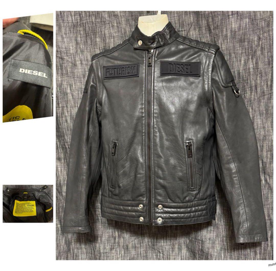 定価115500円 DIESEL 牛革 カウレザー シングルライダース S 黒S・DIESEL