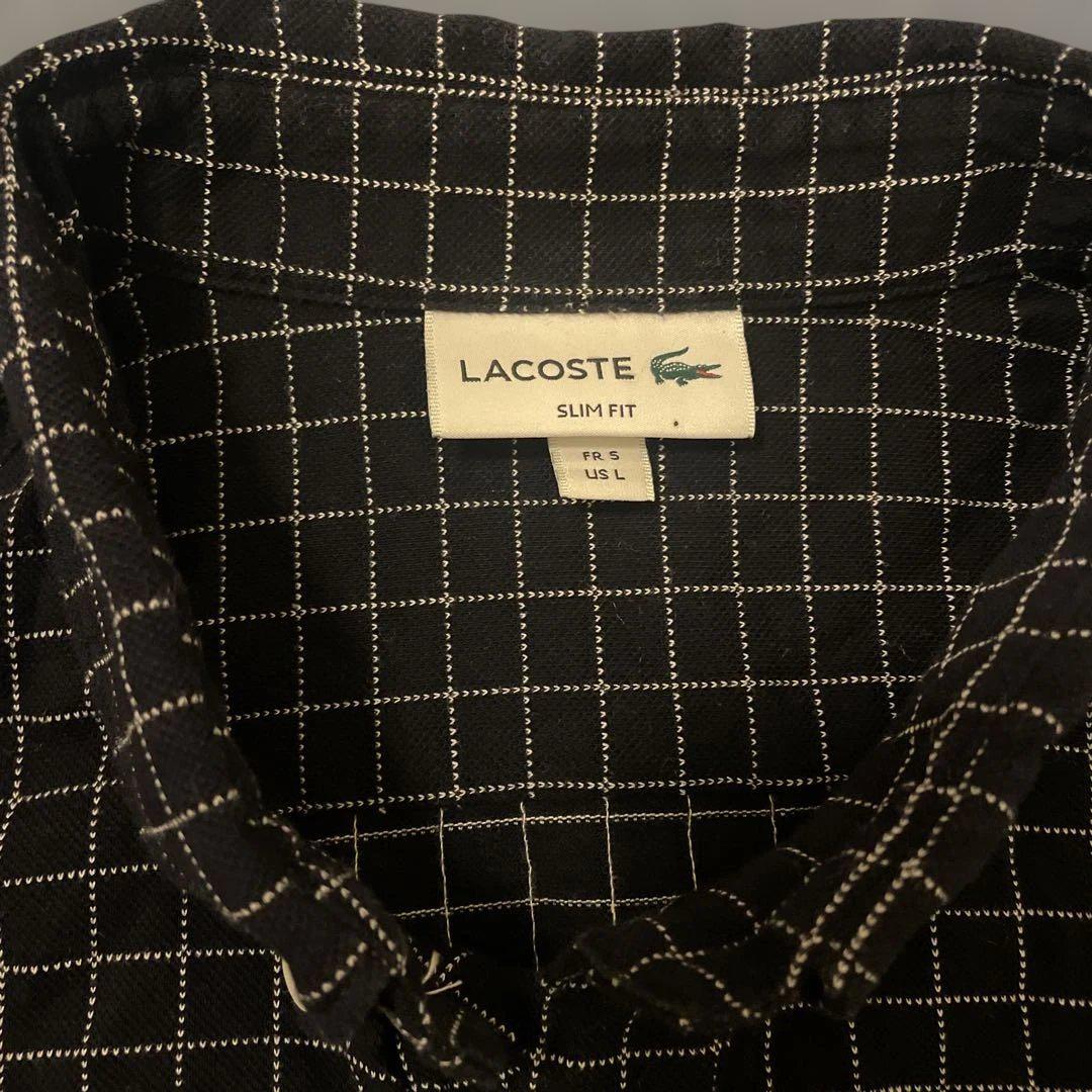 メンズ　LACOSTE スリムフィット チェックシャツ US Sサイズ メンズ LACOSTE スリムフィット チェックシャツ US Sサイズ