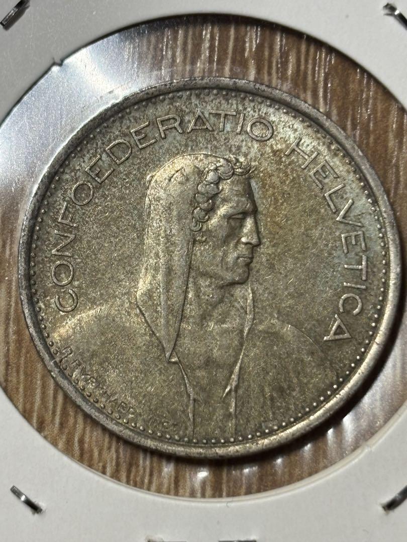 ブランド通販 スイス銀貨 5フラン銀貨 スイス 1967年 大型銀貨 硬貨 古銭 コレクション