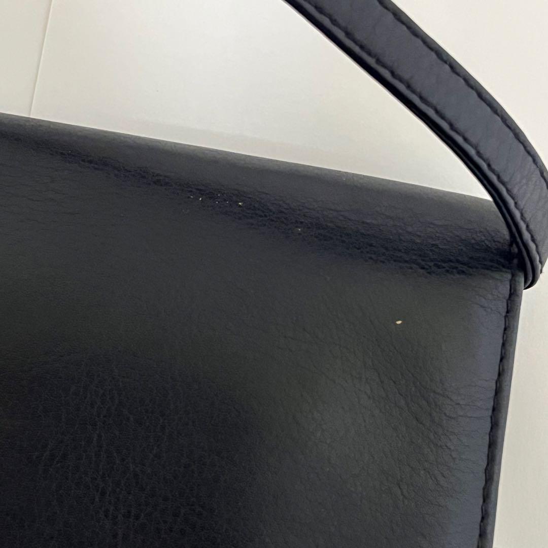 オールドセリーヌ CELINE ショルダーバッグ レザー ブラック ヴィンテージ