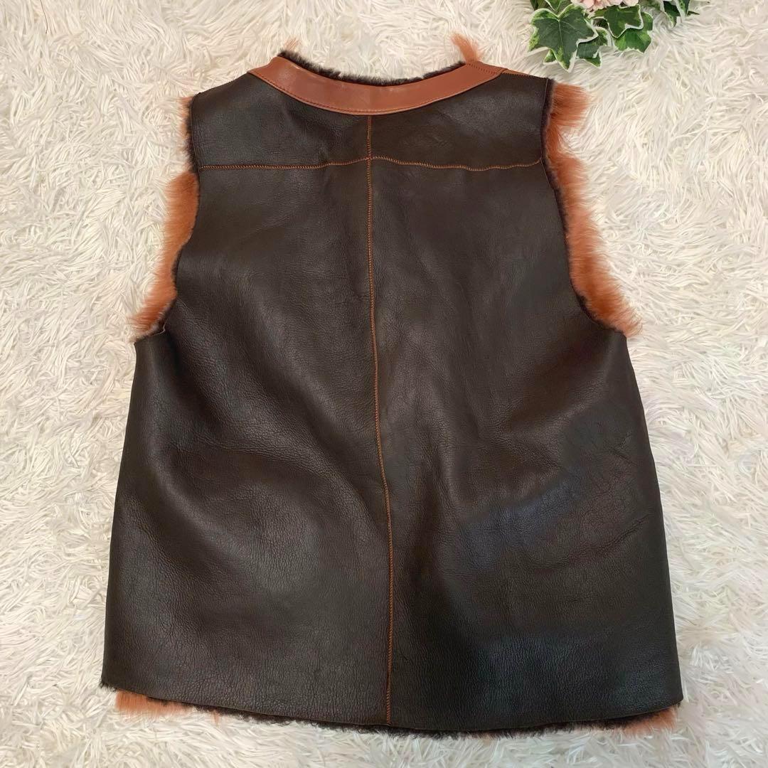 D74.美品◆karldonoghue【本革:羊◆ムートンジレ:ベスト】 D74.美品◆karldonoghue【本革:羊◆ムートンジレ:ベスト】