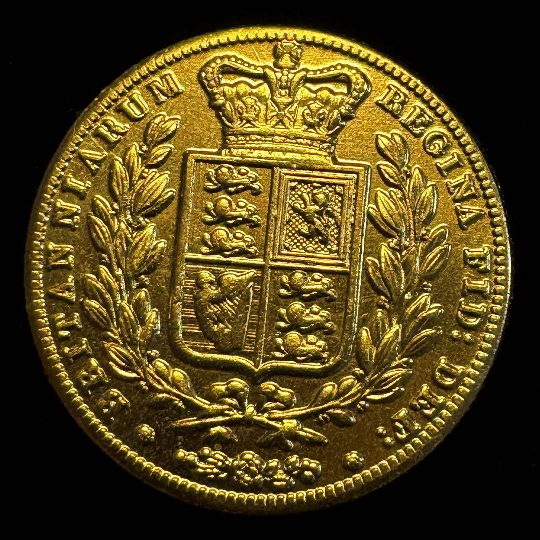 Z844イギリス 1858年 ビクトリアイングランド 紋章 国花小型金貨