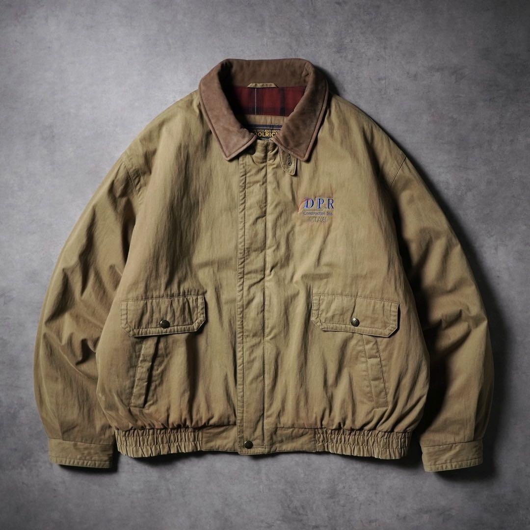 90s WOOL RICH 襟レザー ボンバージャケット フライトジャケット