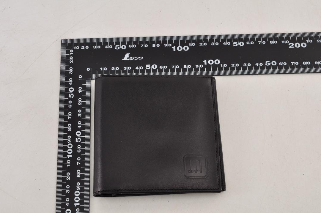 未使用 dunhill ダンヒル 二つ折り財布 レザー ブラック 箱など付属