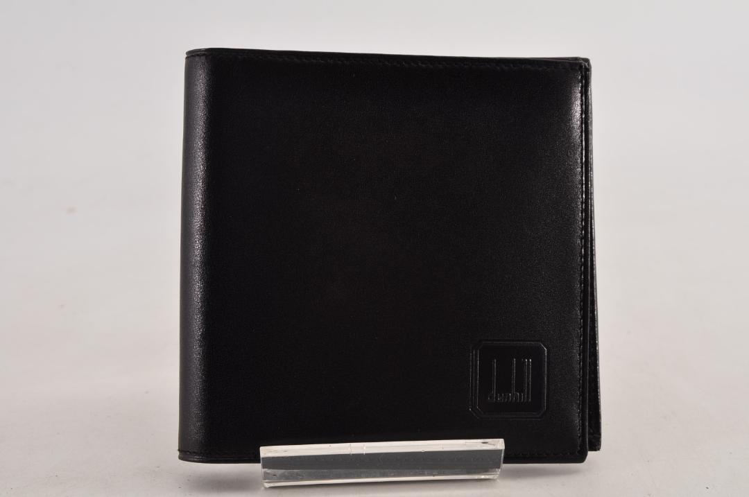 未使用 dunhill ダンヒル 二つ折り財布 レザー ブラック 箱など付属