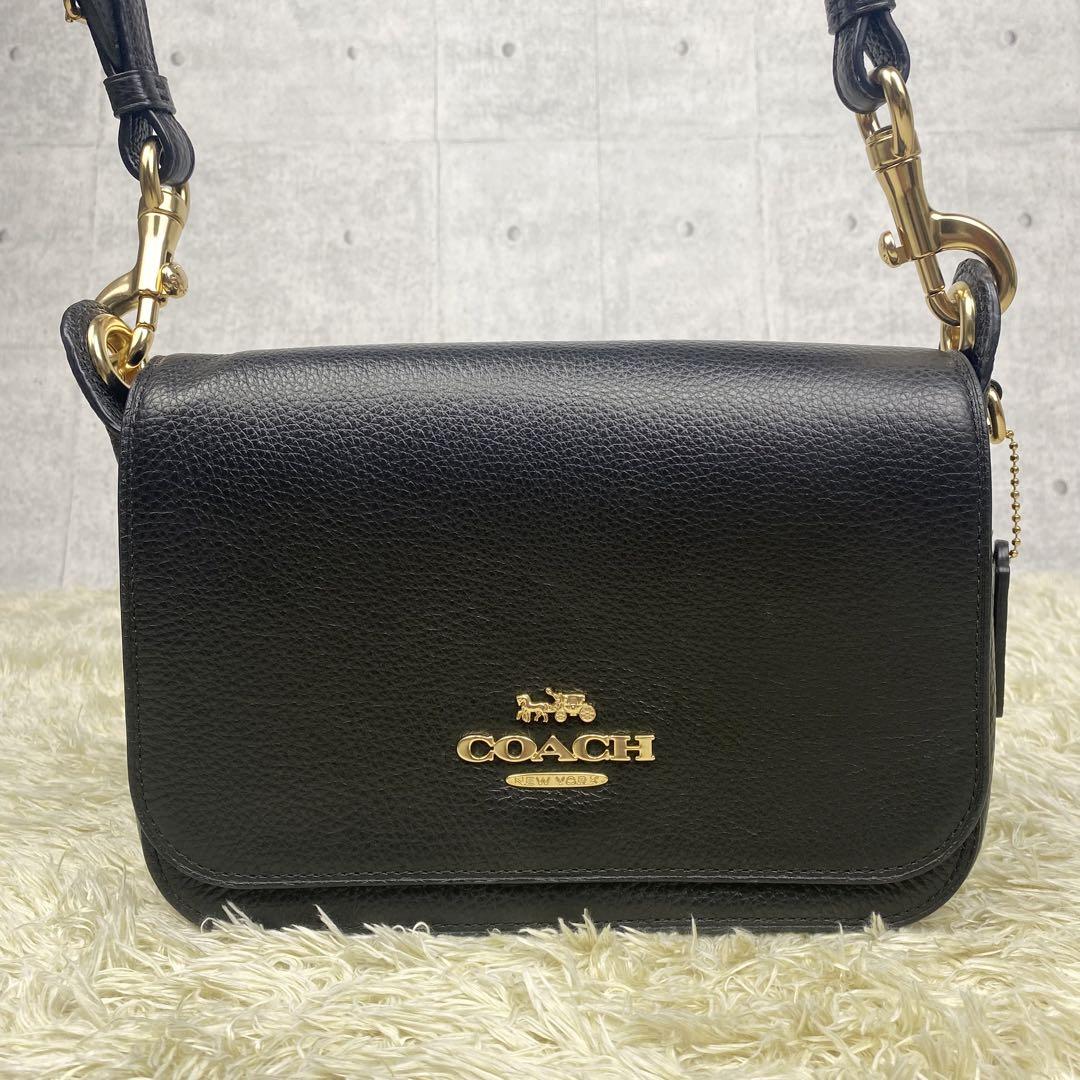 ✨極美品✨　COACH コーチ　ショルダーバッグ　2way ブラック　レザー 美品☆COACHコーチ 2wayショルダーバッグ ブラック オールレザー