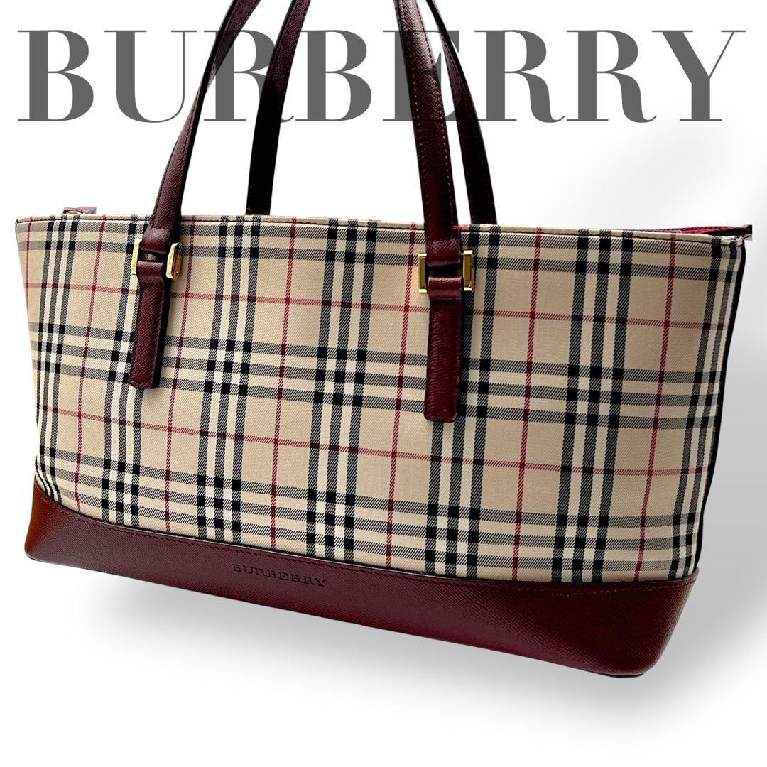 美品】BURBERRY バーバリー ハンドバッグ ノバチェック シャドウ