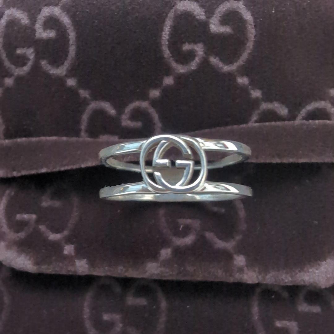GUCCI グッチ シルバーリング約 15号 NO.16 インターロッキング目立った傷や汚れなし