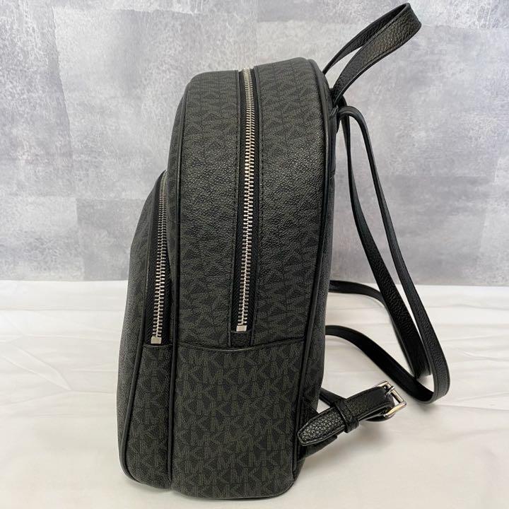 極美品 ミディアム 黒 PVC レザー p15xK-m65221560847 MICHAEL KORS リュック 即納特価