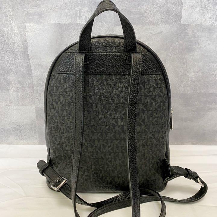 極美品 ミディアム 黒 PVC レザー p15xK-m65221560847 MICHAEL KORS リュック 即納特価