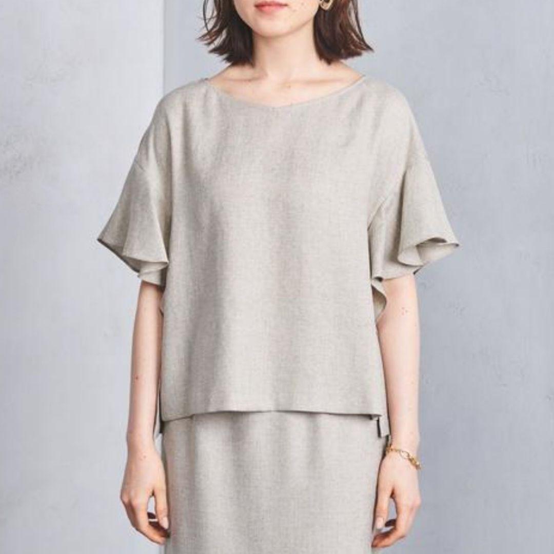 美品『UNITED ARROWS』ユナイテッドアローズ フリルスリーブ ブラウス