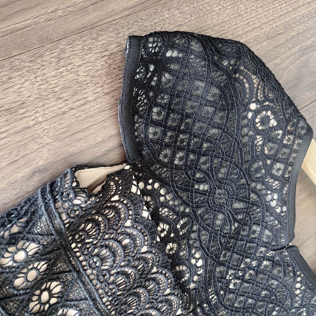 TADASHI SHOJI タダシ ショウジ ブラック総レースロングドレス