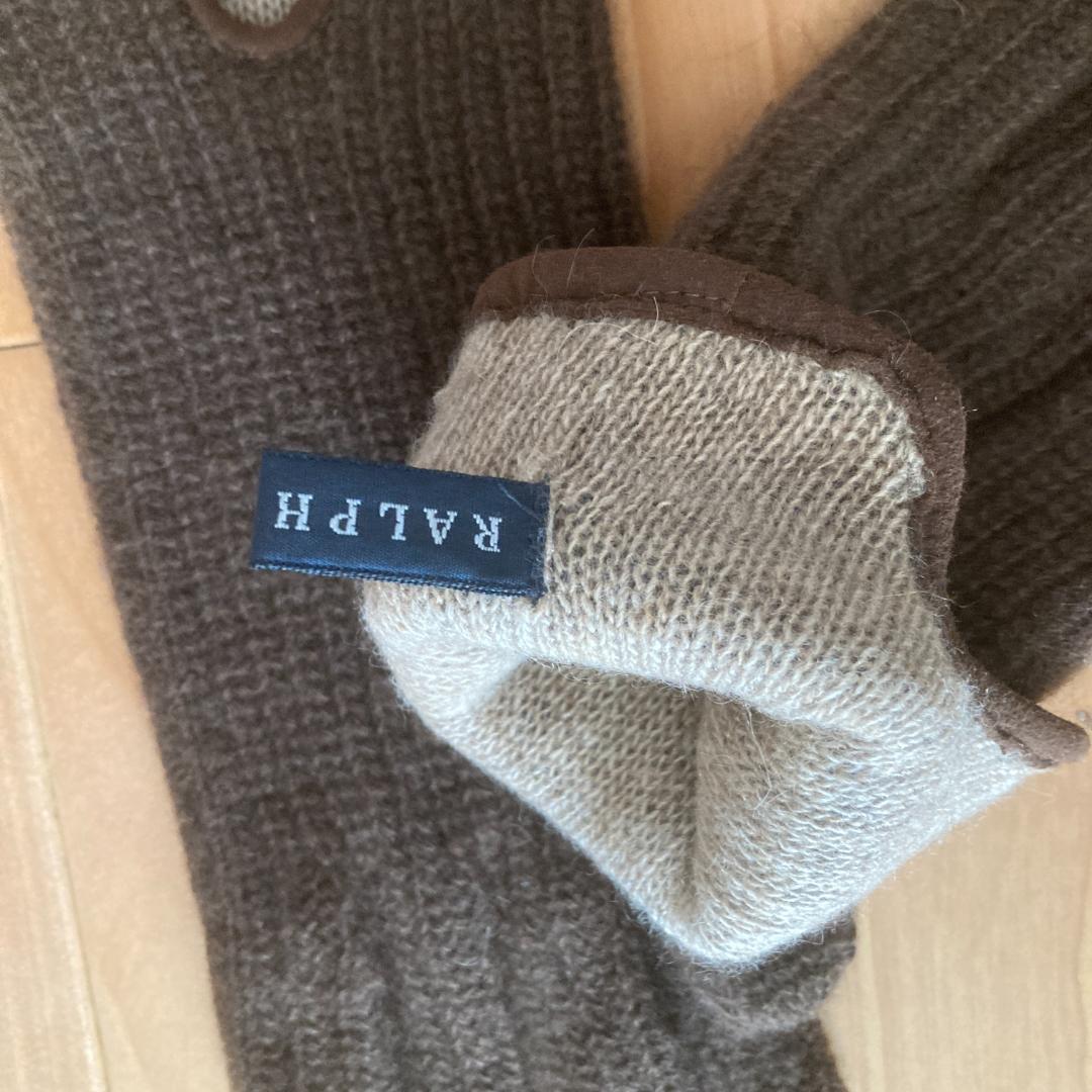 Ralph Lauren ラルフローレン カシミア 100% グローブ 手袋 茶