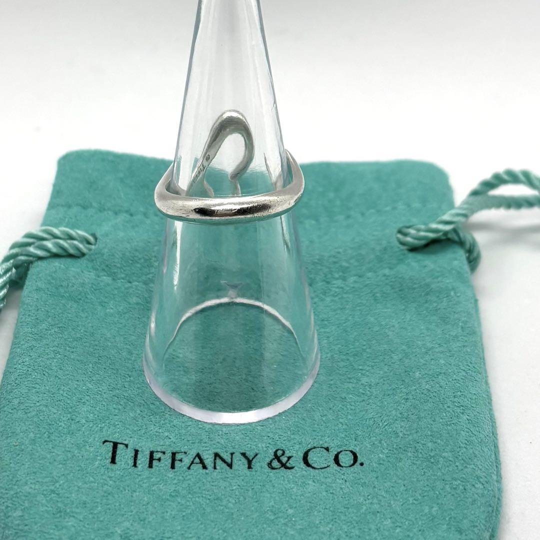 【美品】TIFFANY&CO.オープンハートリング　　　　　12号　シルバー