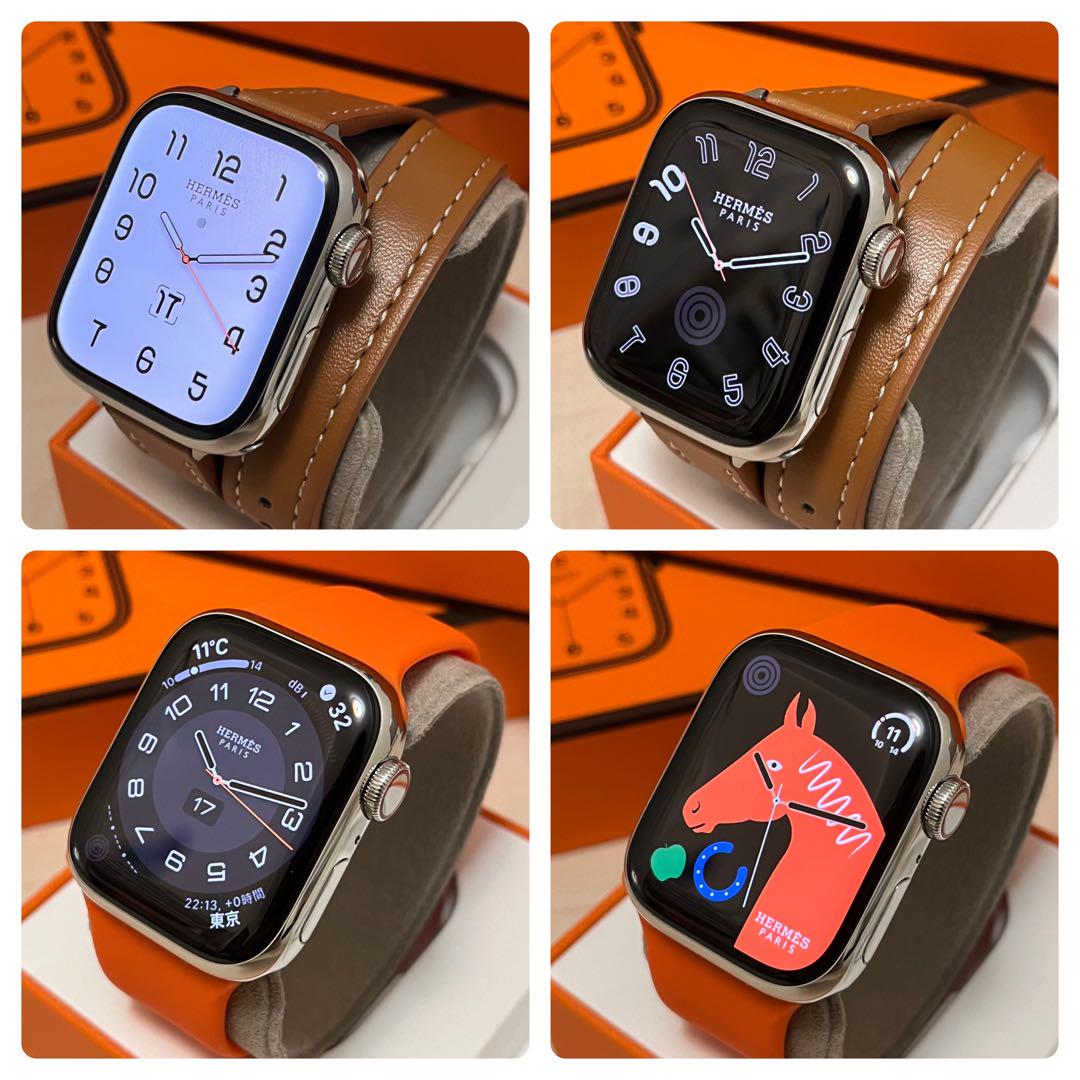 #375 Apple watch エルメス series8 41㍉ シルバー美品