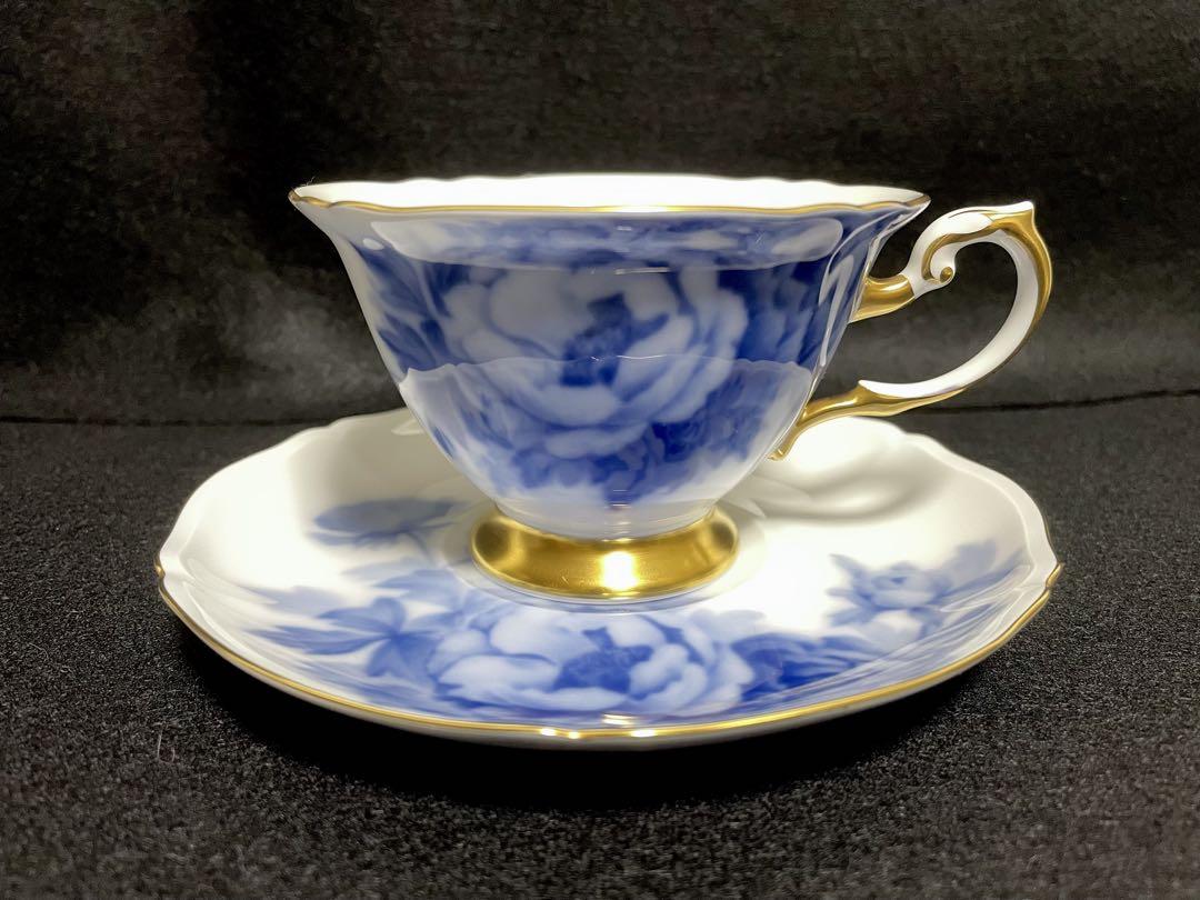 【美品】JB大倉陶園 The Okura 岡染ぼたん カップ&ソーサー　②