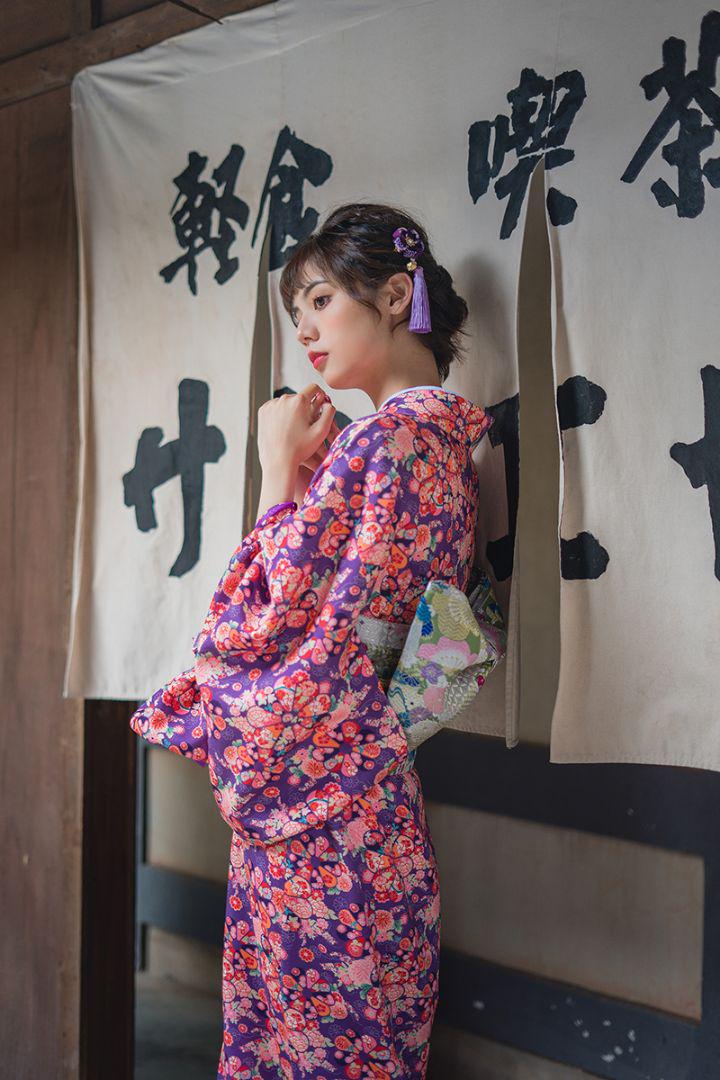 YT41 月下浴衣 花柄 兵児帯 セット かわいい　夏