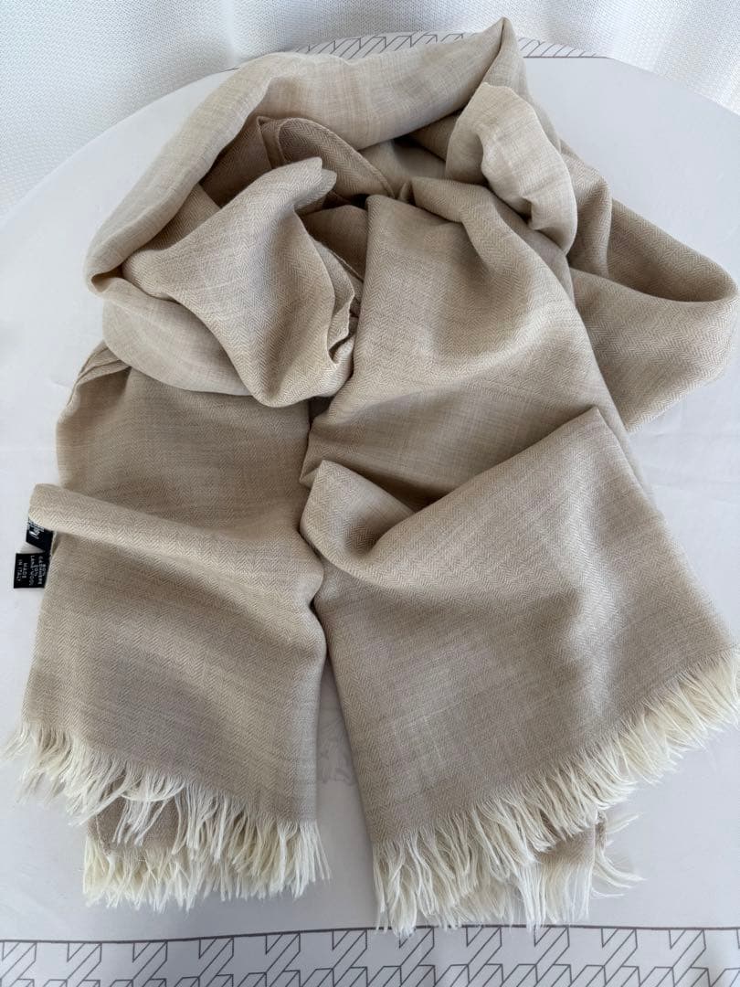 ヘリンボーン ジャガード 大判ストール ショールHERMES