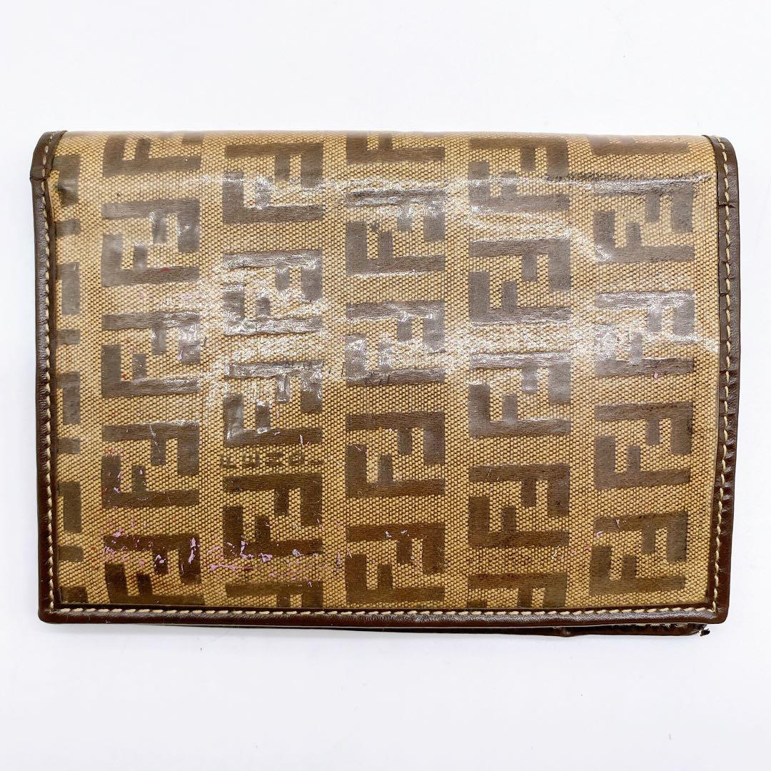 ◆美品◆FENDIフェンディ　ズッカ柄 がま口　財布　ケースは ブラウン系 brandbayshop_v0090641500