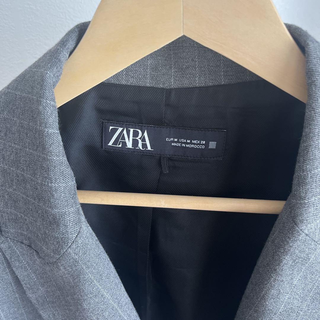 ZARA ストライプ ノースリーブジャケット M グレー - メルカリ