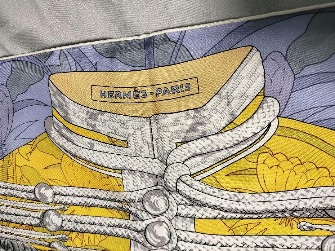 HERMES エルメス カレ90 ダブルフェイス ブランデンブルク飾り・フルリ