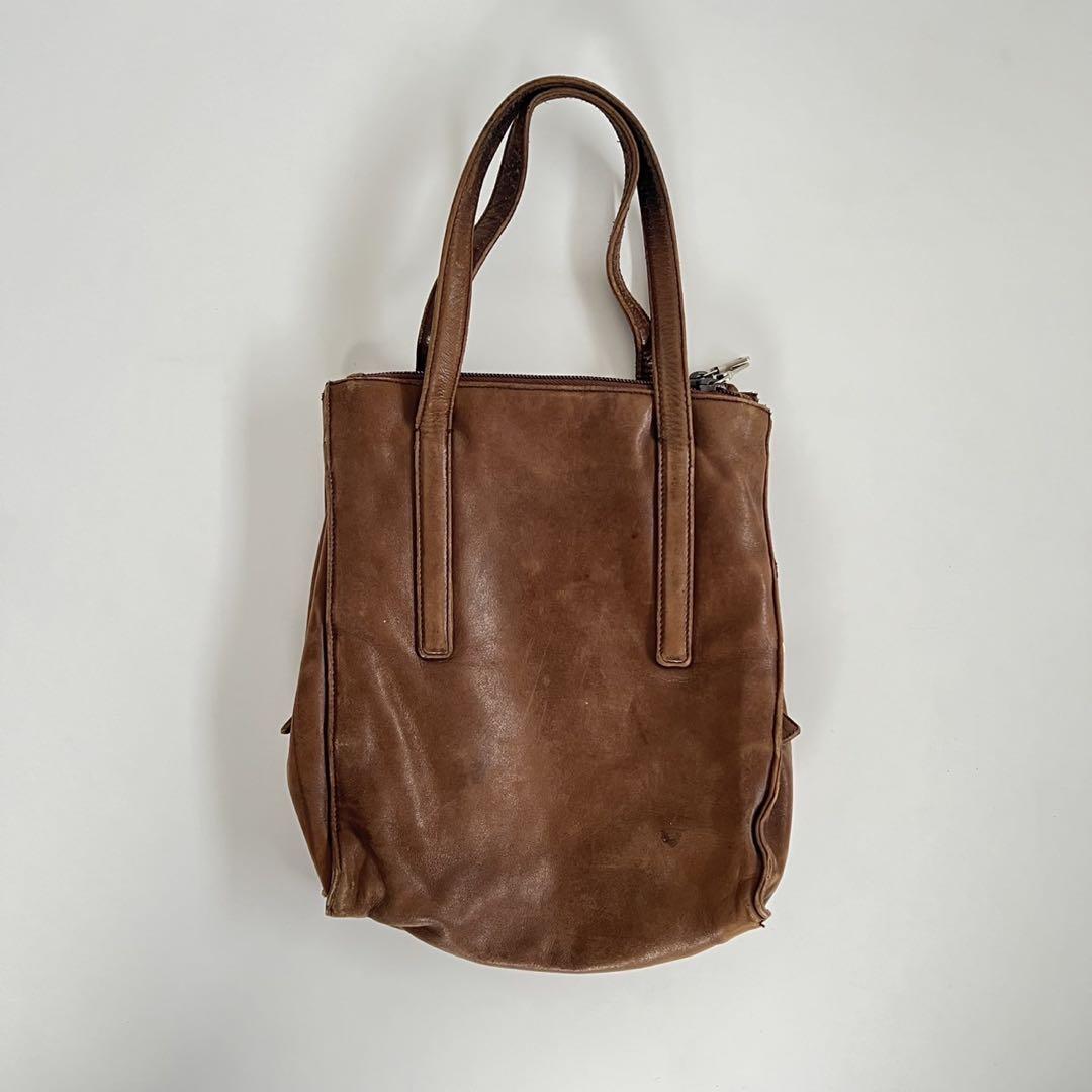 90s PRADA VINTAGE LEATHER TOTE HAND BAG