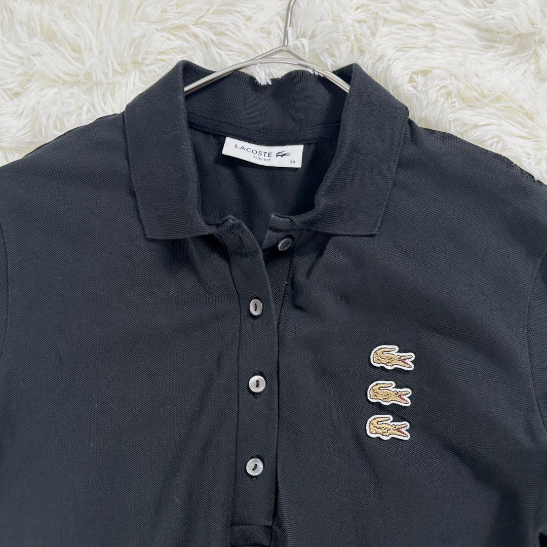LACOSTE トリプルワニロゴパッチポロドレス ポロシャツ