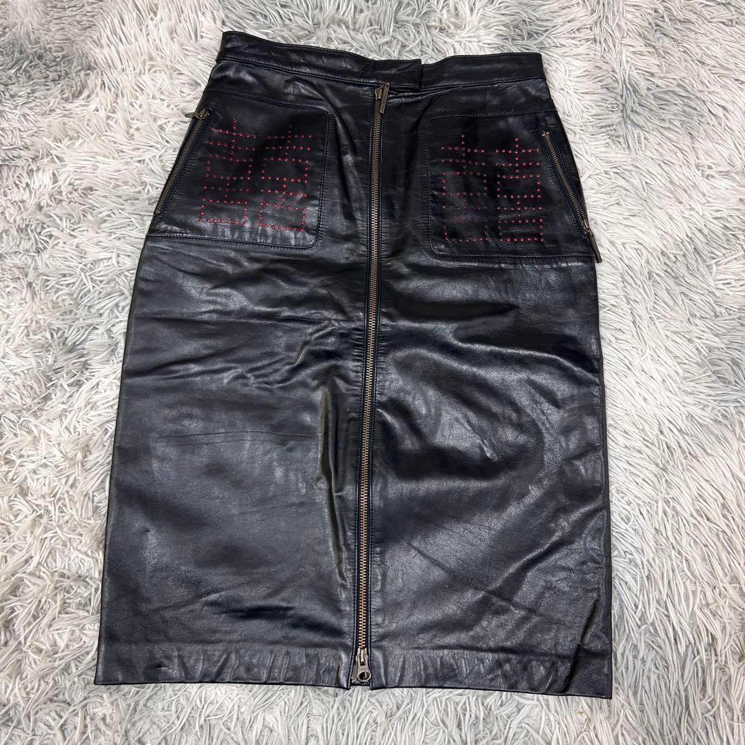 m6054【ヴィヴィアンタム】レザースカート 牛革 Aライン ロング ミディ 黒 m6054【ヴィヴィアンタム】レザースカート 牛革 Aライン ロング ミディ 黒