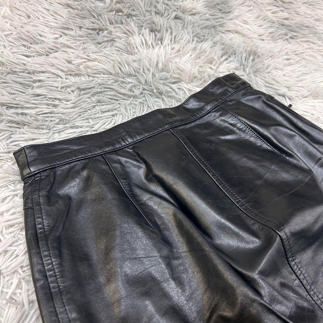 m6054【ヴィヴィアンタム】レザースカート 牛革 Aライン ロング ミディ 黒 m6054【ヴィヴィアンタム】レザースカート 牛革 Aライン ロング ミディ 黒