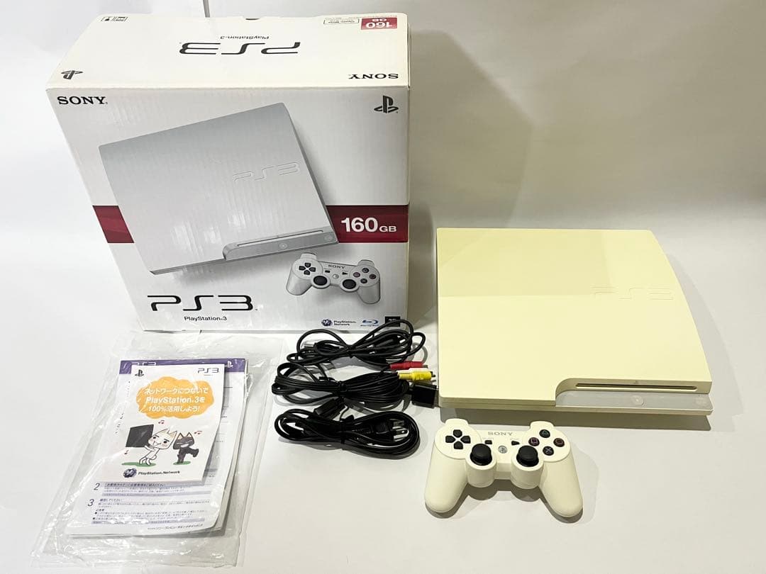 PS3 本体 160GB CECH-3000A プレステ3 ホワイト 完備目立った傷や汚れなし