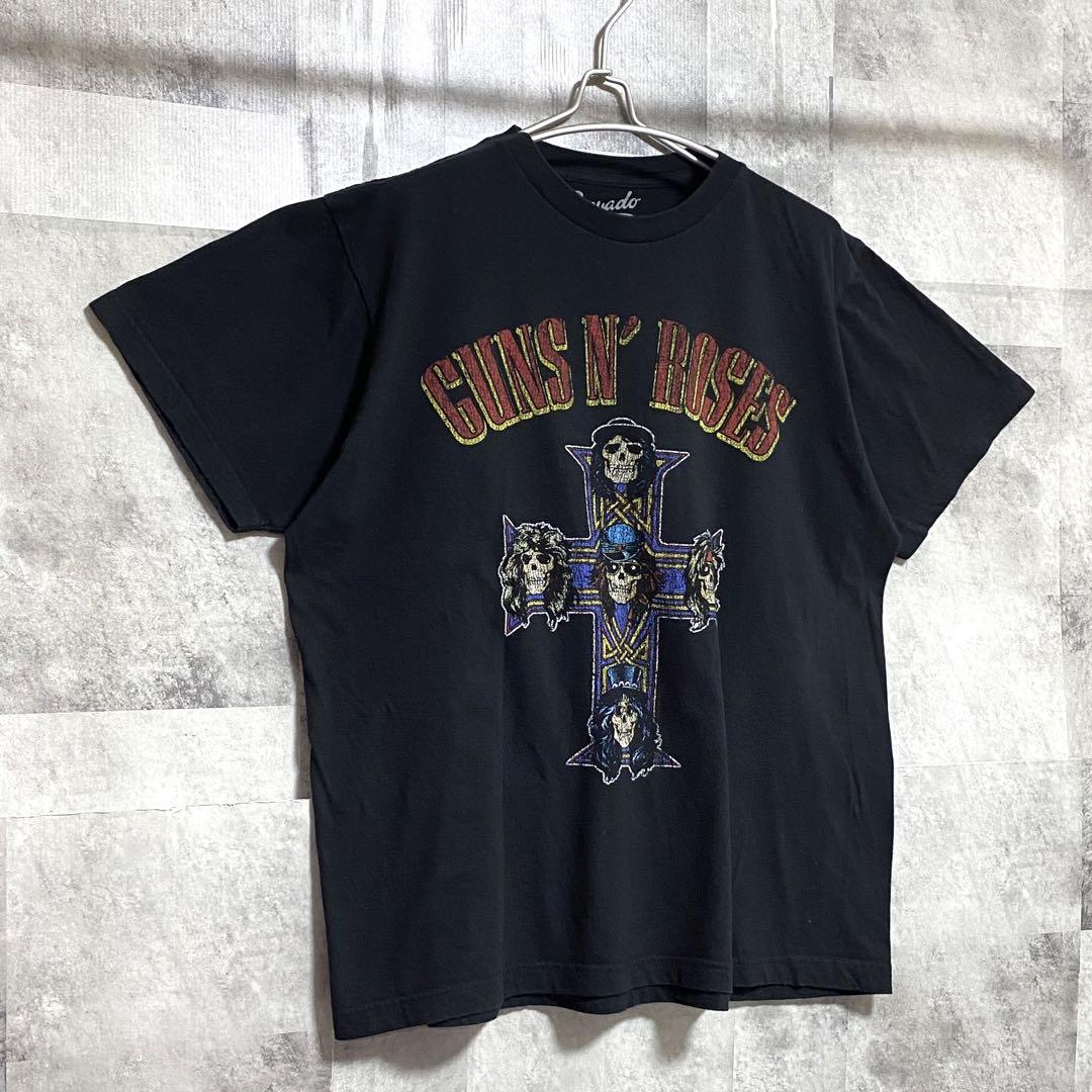 91年製!ガンズ・アンド・ローゼズ総柄Tシャツ　黒　XL 古着 90s GUNS N' ROSES 「Dust N' Bones」 豪華 スカル ボーン