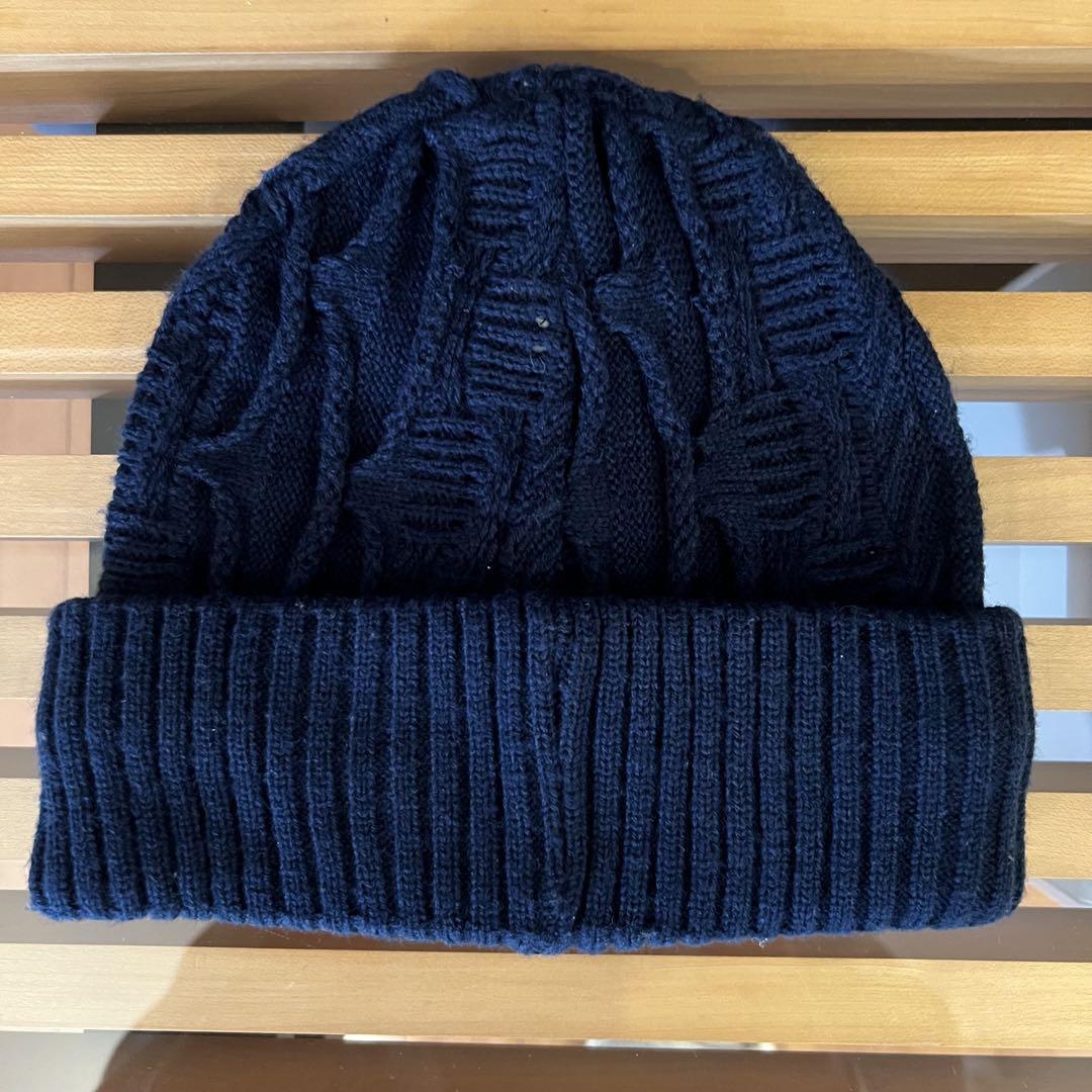 Supreme ネイビー ケーブルニット帽　ビーニー