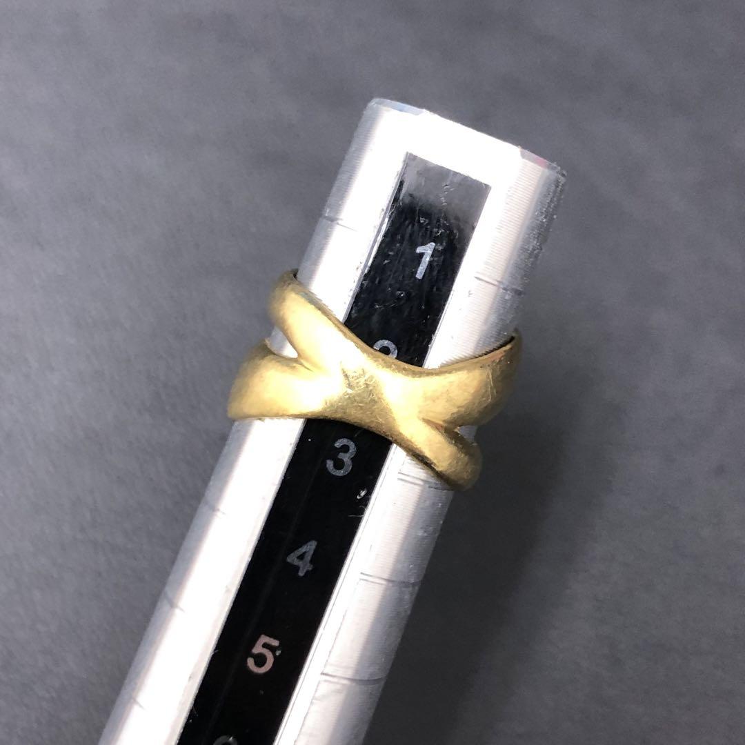 (A040201)K18 リング YG 指輪 約2号 18金 アクセサリー
