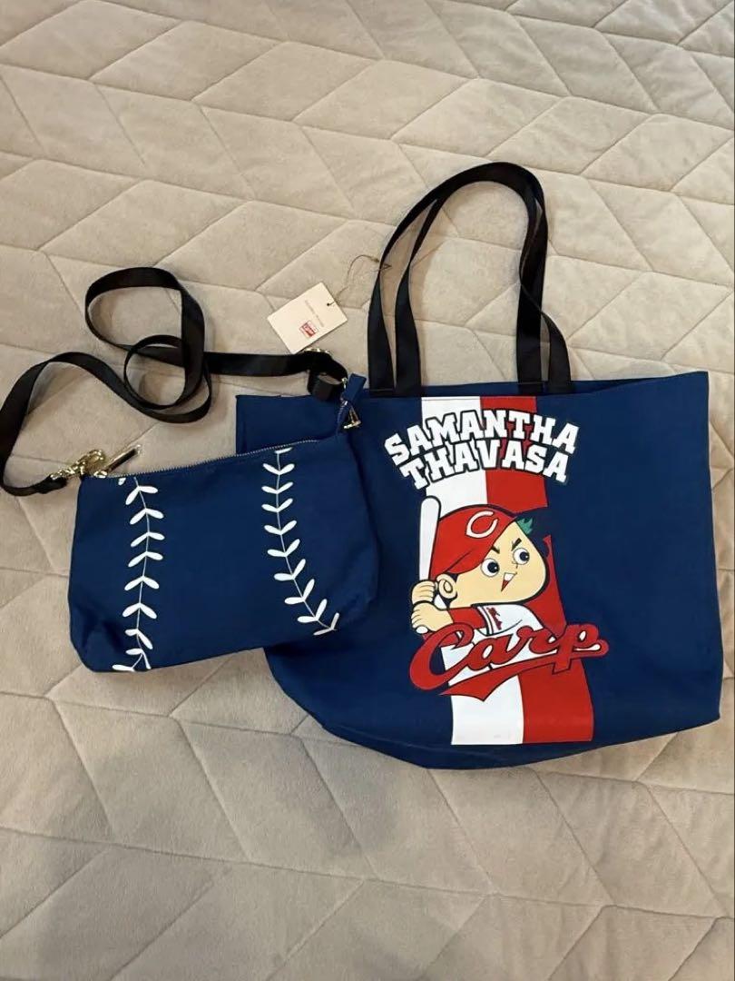 新品未使用サマンサタバタ　公式カープコラボトートバッグ サマンサタバサ Samantha Thavasa カープコラボポーチ付きトート