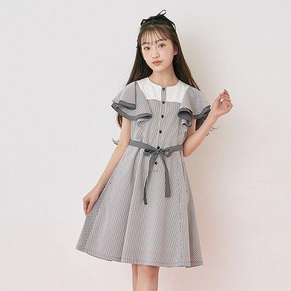 【新品】mezzo piano junior ラッフル袖 ワンピース 150