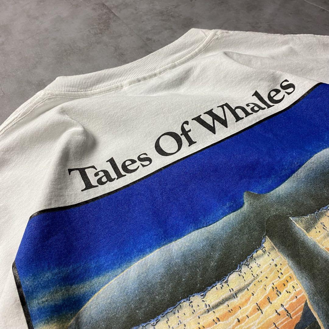 【入手困難】00s アート 鯨 バックプリント Tシャツ メッセージ 風景 海