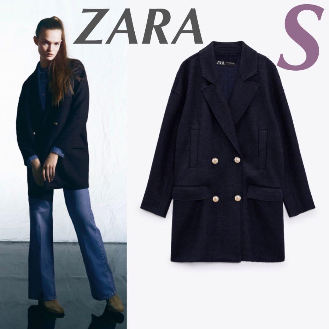 出産祝い ZARA ウールブレンドコート コントラストボタン 新品 新作商品を毎日更新 【新品未使用】ZARA ゴールドボタン ウールブレンドコート ロングコート