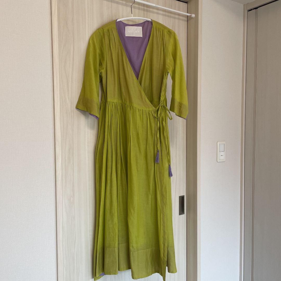 45R 花柄ワンピース 45r 二重織りガーゼの花柄 ワンピース size2