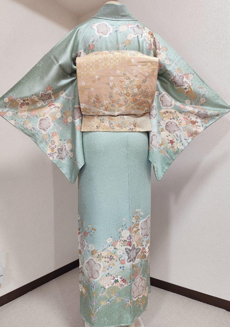 ❰6394❱ フルセット　訪問着 絞り 金駒刺繍　袋帯 入学式 卒業式　正絹着物