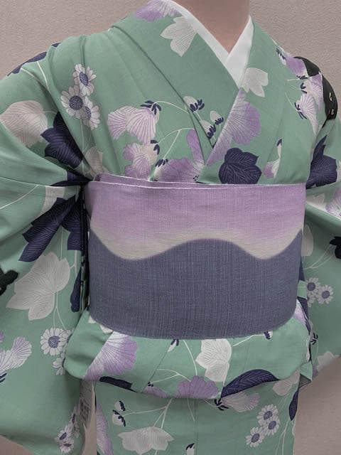 長尺本麻染 綺麗な色合い半巾帯 単衣・おじや縮・紬・浴衣に・1本限定