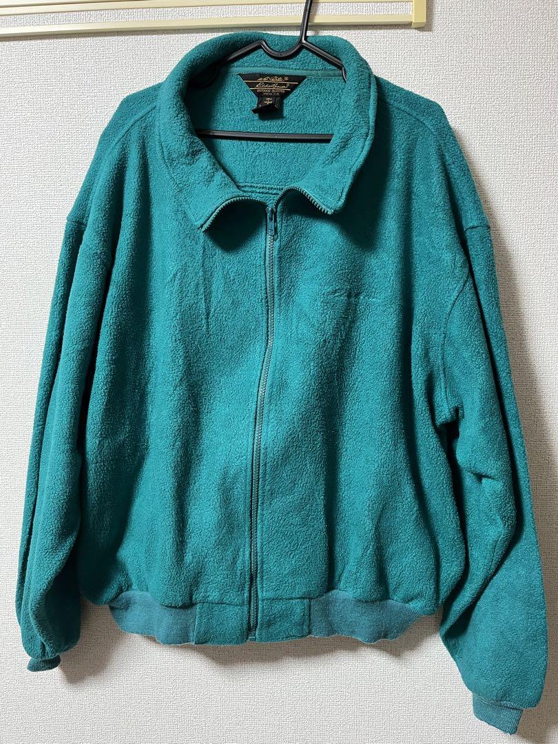 80s USA製 Eddie Bauer フリース L ターコイズ ビンテージ
