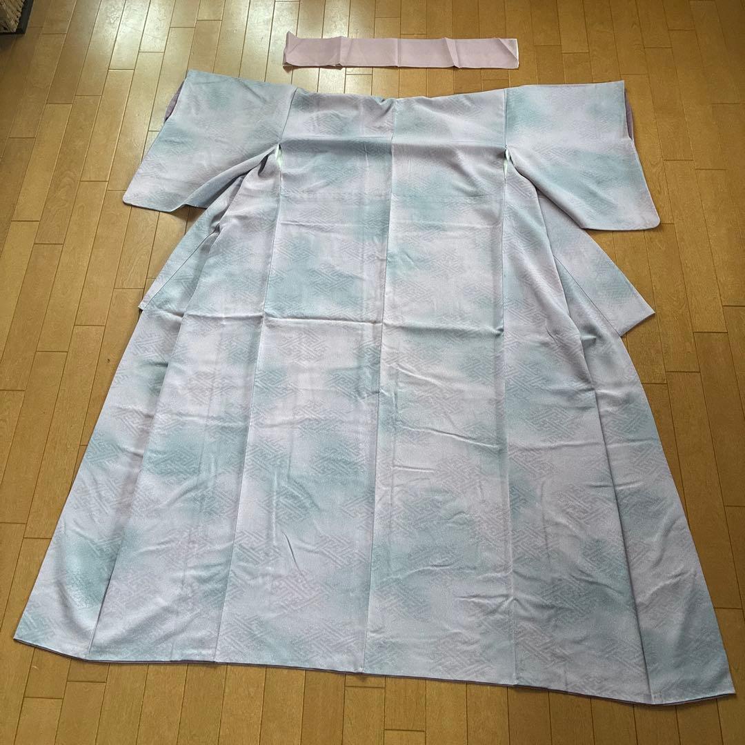 訪問着 淡いピンク 紫色 グラデーション ヴィンテージ 可目立った傷や汚れなし