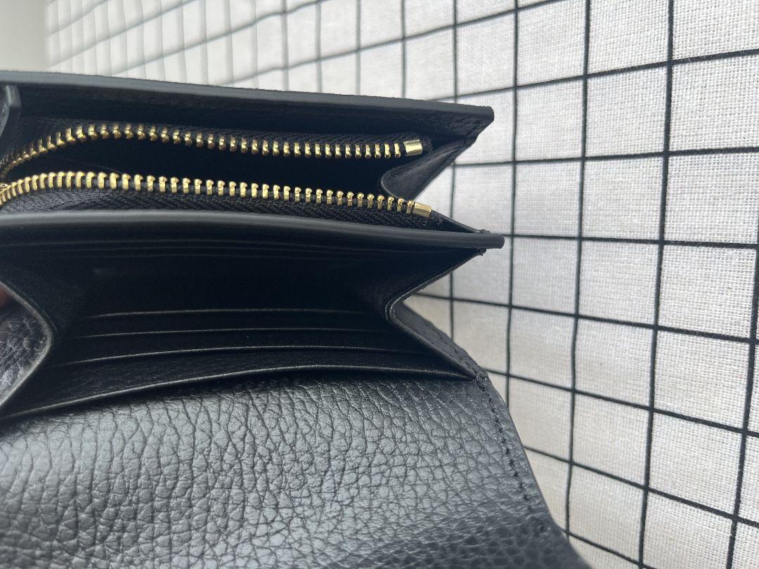 美品**GUCCI〔GGマーモント〕ミディアムウォレット