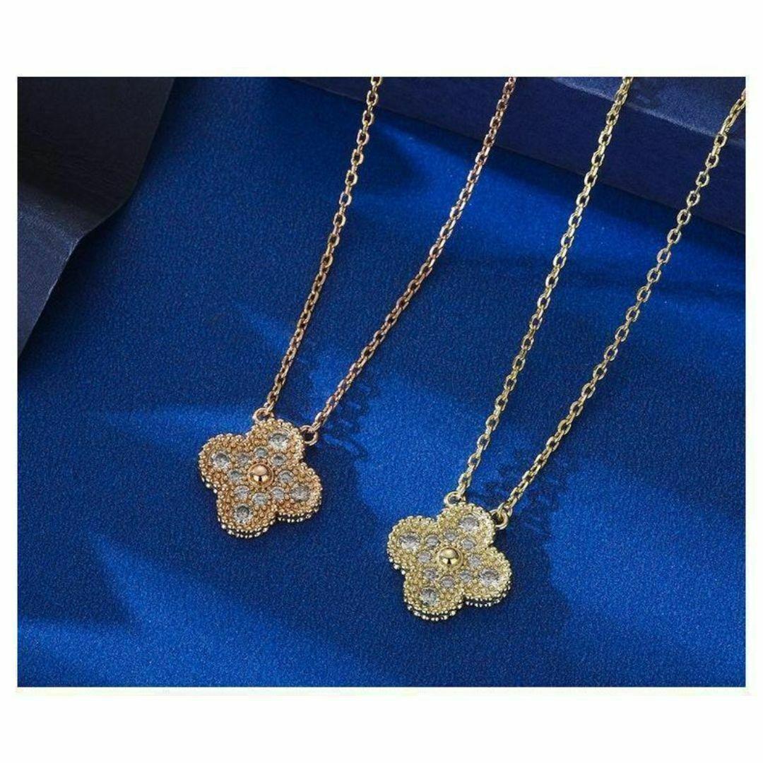 ダイヤ以上の輝き！完全フルオーダー！新品未使用！超大粒スーパーczネックレス ✨最高級✨ 四つ葉のクローバー ネックレス フラワー CZダイヤ