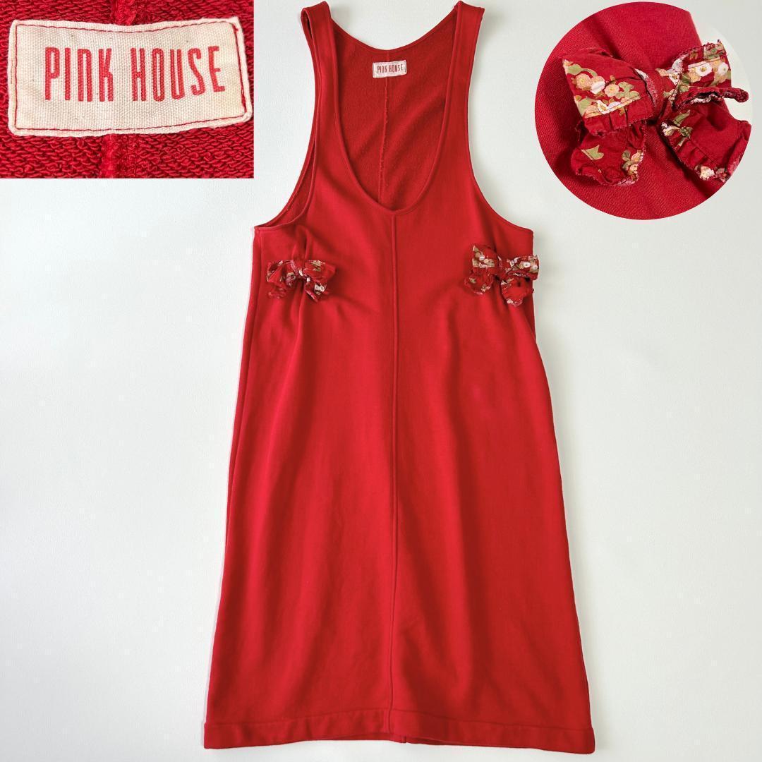 ブランドバッグ 人気ランキング2025 定番人気＊ピンクハウス PINK リボン ジャンパースカート HOUSE サロペット・オーバーオール・オールインワン